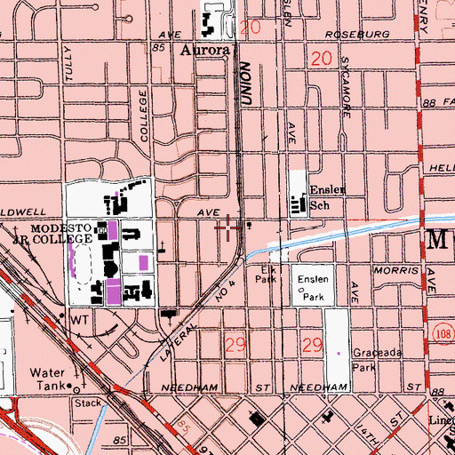 Topographic Map of Fire Station Number 4, CA