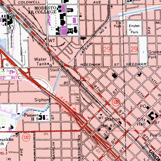 Topographic Map of Modesto Veterinary Hospital, CA