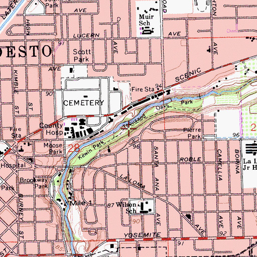 Topographic Map of Scenic General Hospital, CA