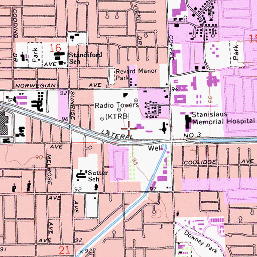 Topographic Map of Calvary Temple Christian School, CA