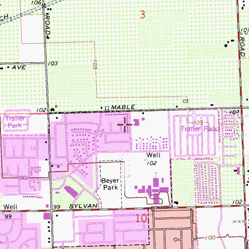 Topographic Map of Coffee Park, CA