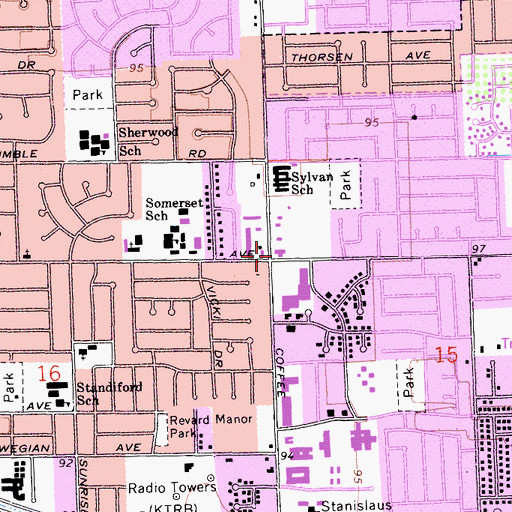 Topographic Map of Coffee Plaza Shopping Center, CA