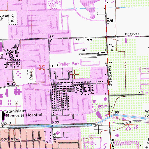 Topographic Map of Floyd Number 2 Park, CA