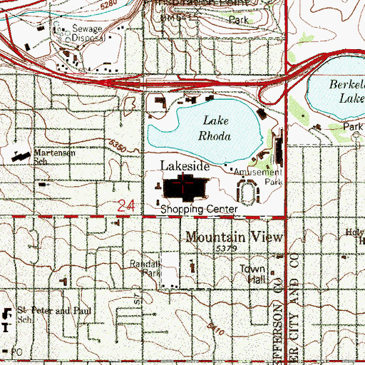 Topographic Map of Lakeside, CO