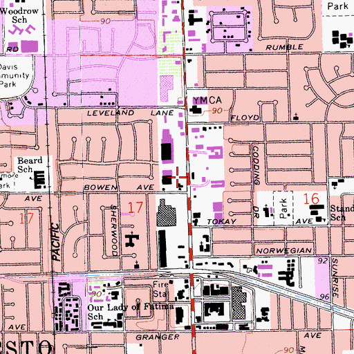 Topographic Map of Northland Shopping Center, CA