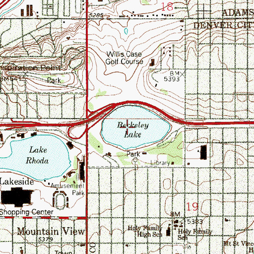 Topographic Map of Berkeley Lake, CO