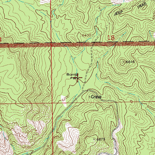 Topographic Map of Bonita Park, AZ