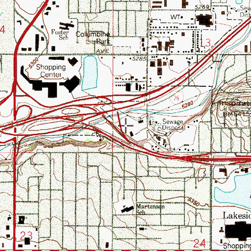 Topographic Map of D A V Park, CO