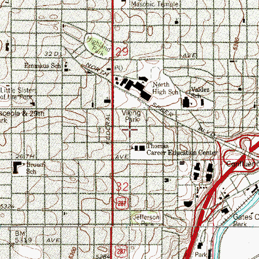 Topographic Map of Saint Elizabeth Retreat, CO