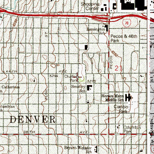 Topographic Map of Chaffee Park, CO