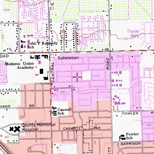 Topographic Map of Berry Grove Park, CA