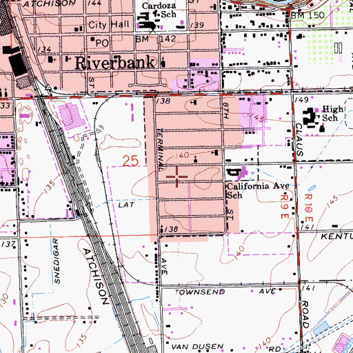 Topographic Map of California Avenue Park, CA