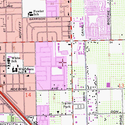 Topographic Map of Ceres Post Office, CA