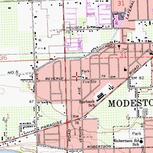 Topographic Map of Paradise Park, CA