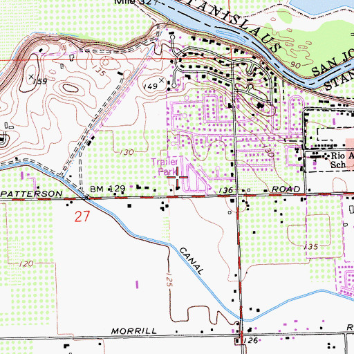 Topographic Map of Park Sierra Mobile Home Park, CA