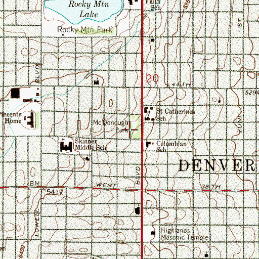 Topographic Map of McDonough Park, CO