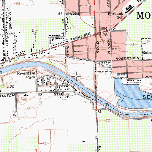 Topographic Map of Tuolumne River Regional Park, CA