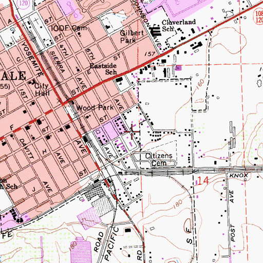 Topographic Map of Brennan Park, CA