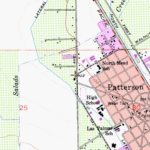 Topographic Map of Del Puerto High School, CA