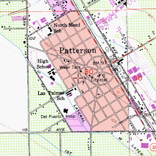 Topographic Map of Federated Methodist-Presbyterian Church, CA
