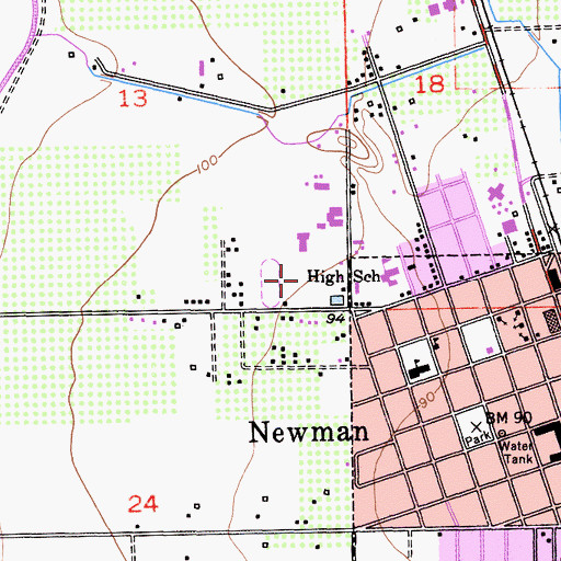 Topographic Map of Lions Park, CA