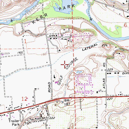 Topographic Map of Oakdale Golf and Country Club, CA