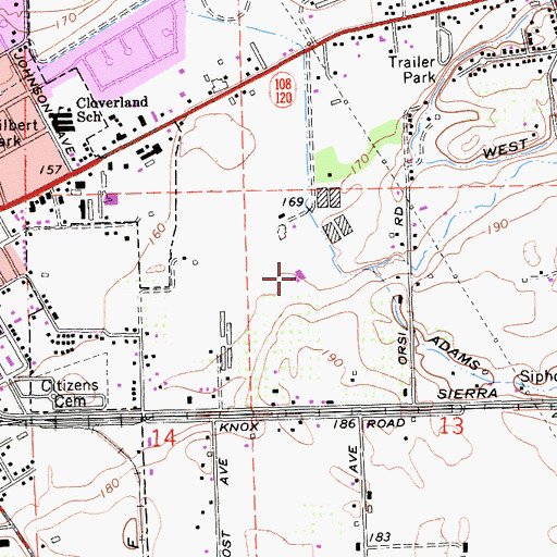 Topographic Map of Oakdale Junior High School, CA