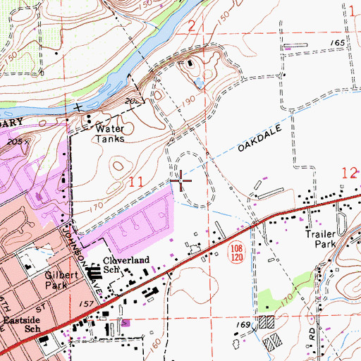 Topographic Map of Oakdale Rodeo Grounds, CA