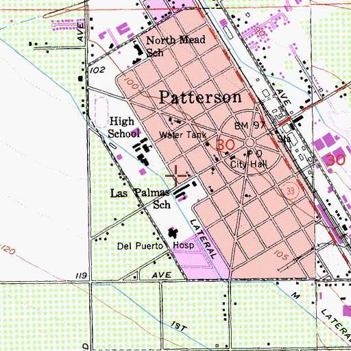 Topographic Map of Our Saviours Lutheran Church, CA