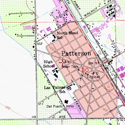 Topographic Map of Sacred Heart Catholic Church, CA