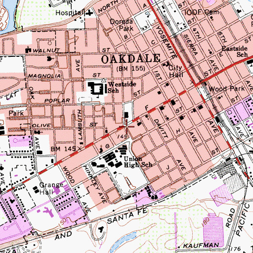 Topographic Map of Saint Lukes Lutheran Church, CA