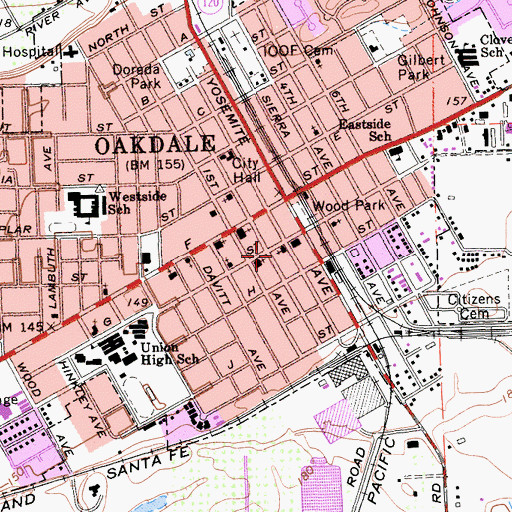 Topographic Map of Seventh Day Adventist Church, CA