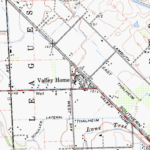 Topographic Map of Valley Home Post Office, CA