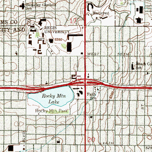 Topographic Map of Queen of Heaven M C Memorial School (historical), CO