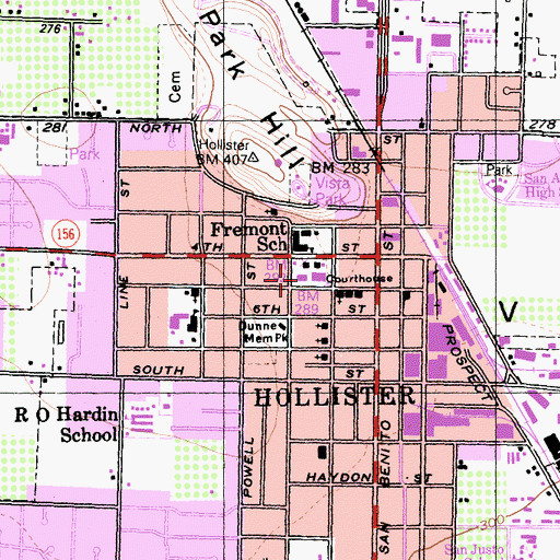 Topographic Map of Santa Ana Alternative Opportunity School, CA