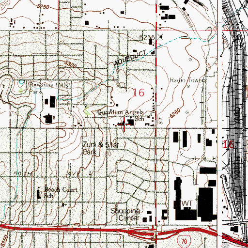 Topographic Map of Guardian Angels Catholic School, CO