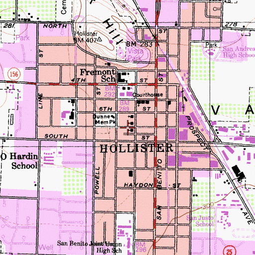 Topographic Map of Calvary Baptist Church, CA