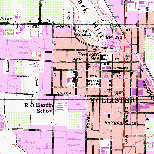 Topographic Map of Primera Iglesia Bautista del Sur, CA