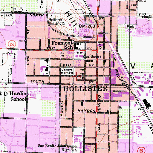 Topographic Map of Saint Lukes Episcopal Church, CA