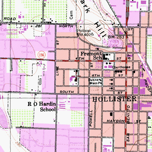 Topographic Map of Seventh Day Adventist Church, CA