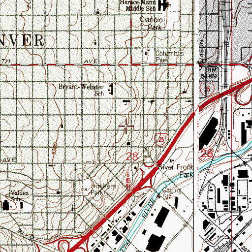 Topographic Map of Saint Patricks School (historical), CO