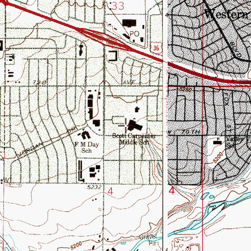 Topographic Map of Scott Carpenter Middle School, CO