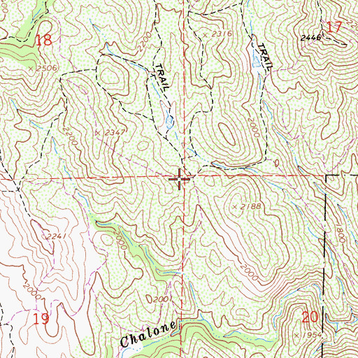 Topographic Map of North Wilderness Trail, CA