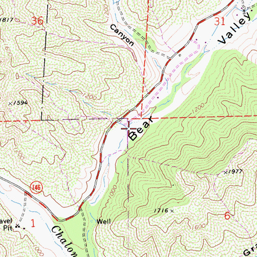 Topographic Map of Pinnacles Campground, CA