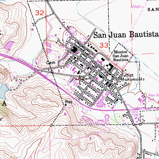 Topographic Map of Abbe Park, CA