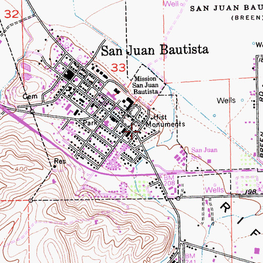 Topographic Map of Jasper Twitchell House, CA