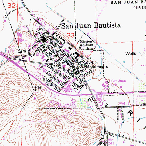 Topographic Map of Juan de Anza Adobe, CA