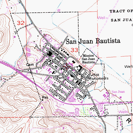 Topographic Map of Saint Johns Institute (historical), CA