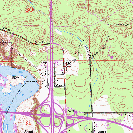 Topographic Map of Hillcrest Shopping Center, CA