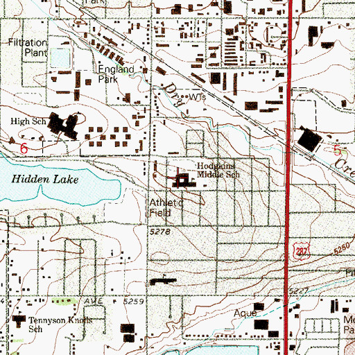 Topographic Map of Hodgkins Elementary School, CO